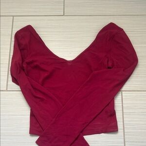 Women's LULULEMON Deep V Long-Sleeve Top in Wine